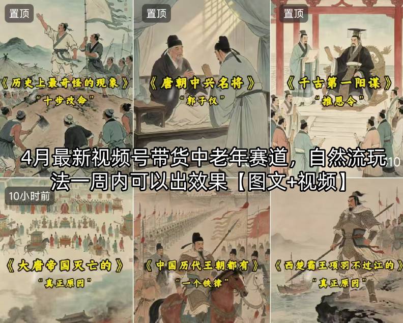 4月最新视频号带货中老年赛道，自然流玩法一周内可以出效果【图文+视频】-沧海聊项目
