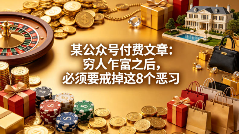 某公众号付费文章：穷人乍富之后，必须要戒掉这8个恶习-沧海聊项目