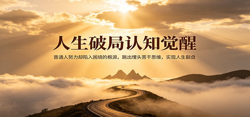 人生破局认知觉醒，普通人努力却陷入困境的根源，跳出埋头苦干思维，实现人生翻盘-沧海聊项目