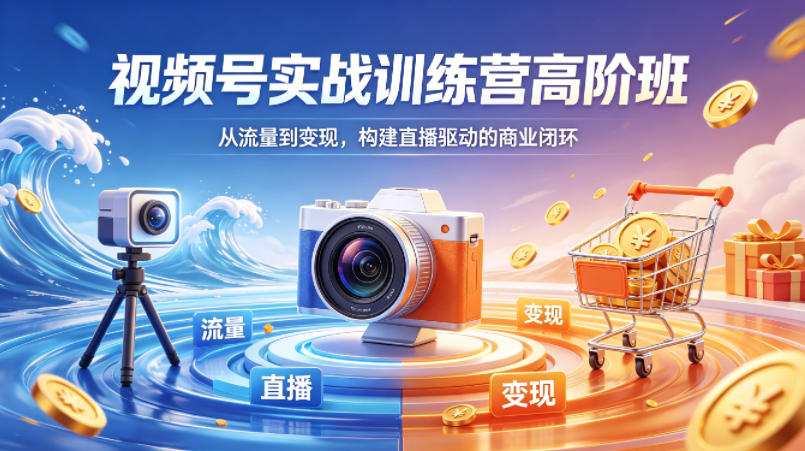 视频号实战训练营高阶班，从流量到变现，构建直播驱动的商业闭环(26年4月)-沧海聊项目