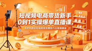 短视频电商带货新手0到1实操爆单直播课，手把手教你短视频带货爆技巧出单搞佣金-沧海聊项目