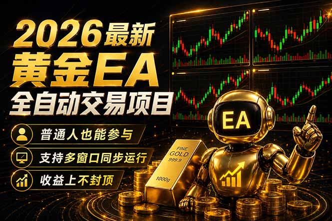最新黄金EA量化赛道，全程自动执行，多窗口操作直接放大结果-沧海聊项目