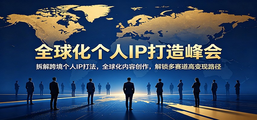全球化个人IP打造峰会：拆解跨境个人IP打法，全球化内容创作，解锁多赛道高变现路径-沧海聊项目