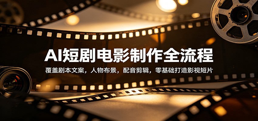 AI短剧电影制作全流程：覆盖剧本文案，人物布景，配音剪辑，零基础打造影视短片-沧海聊项目