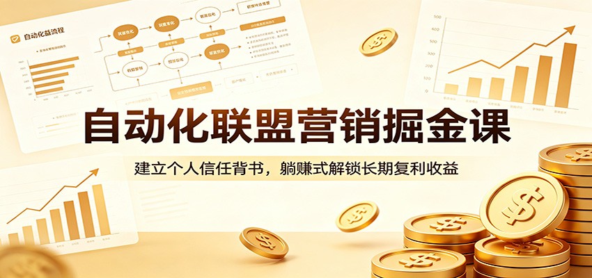 自动化联盟营销掘金课：建立个人信任背书，躺赚式解锁长期复利收益-沧海聊项目