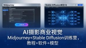 AI摄影商业视觉Midjourney+Stable Diffusion训练营，教程+软件+模型-沧海聊项目