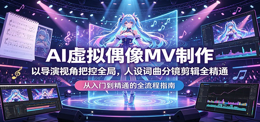 AI虚拟偶像MV制作：以导演视角把控全局，人设词曲分镜剪辑全精通-沧海聊项目