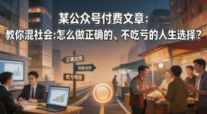 某公众号付费文章：教你混社会：怎么做正确的、不吃亏的人生选择？-沧海聊项目