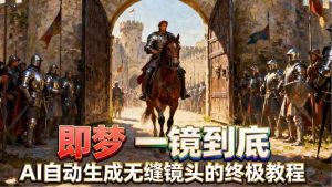 即梦AI一镜到底终极教程，智能补帧+运镜技巧，AI自动生成无缝丝滑长镜头高效出片-沧海聊项目