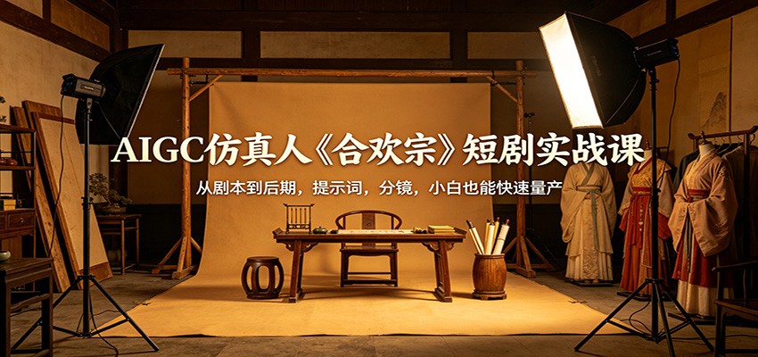 AIGC仿真人《合欢宗》短剧实战课：从剧本到后期，提示词，分镜，小白也能快速量产-沧海聊项目