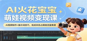 AI火花宝宝萌娃视频变现课：AI视频制作+提示词技巧，低成本抢占萌娃流量赛道-沧海聊项目