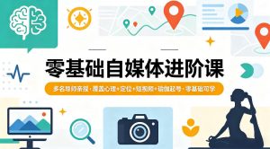 零基础自媒体进阶课，多名导师亲授，覆盖心理+定位+短视频+瑜伽起号，零基础可学-沧海聊项目