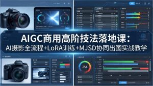 AIGC商用高阶技法落地课：AI摄影全流程+LoRA训练+MJSD协同出图实战教学-沧海聊项目