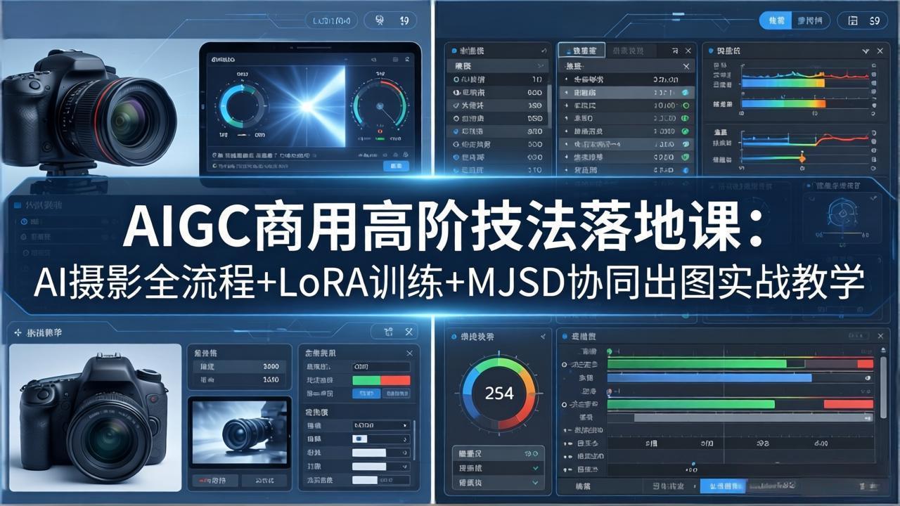 AIGC商用高阶技法落地课：AI摄影全流程+LoRA训练+MJSD协同出图实战教学-沧海聊项目