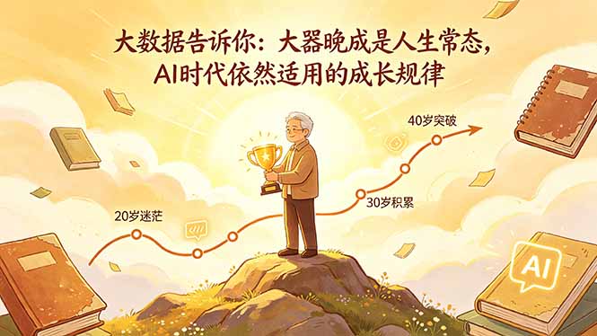 付费文章：大数据告诉你：大器晚成是人生常态，AI 时代依然适用的成长规律-沧海聊项目