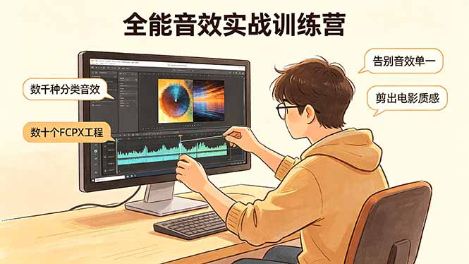 全能音效实战训练营：数千种分类音效+数十个FCPX工程，告别音效单一，剪出电影质感-沧海聊项目