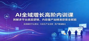 AI全域增长高阶内训课：拆解多平台底层逻辑，内容量产加精准获客全赋能-沧海聊项目