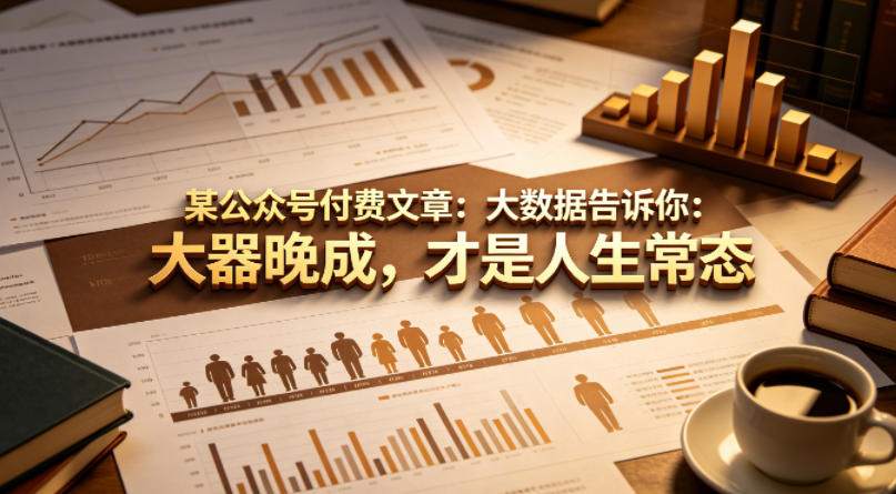 某公众号付费文章：大数据告诉你：大器晚成，才是人生常态-沧海聊项目