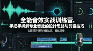 全能音效实战训练营，手把手拆解专业音效的设计思路与剪辑技巧，全面提升视频的音效质感-沧海聊项目