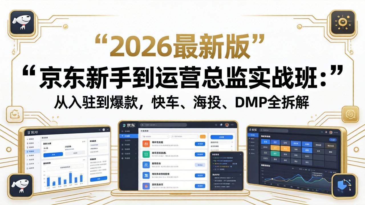 京东新手到运营总监实战班：从入驻到爆款，快车、海投、DMP全拆解，2026最新版-沧海聊项目