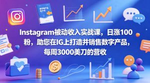 Instagram被动收入实战课，日涨100粉，助您在IG上打造并销售数字产品，每周3000美刀的营收【原创双语字幕】-沧海聊项目