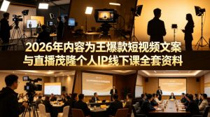 2026年内容为王爆款短视频文案与直播茂隆个人IP线下课全套资料(价值4980)-沧海聊项目