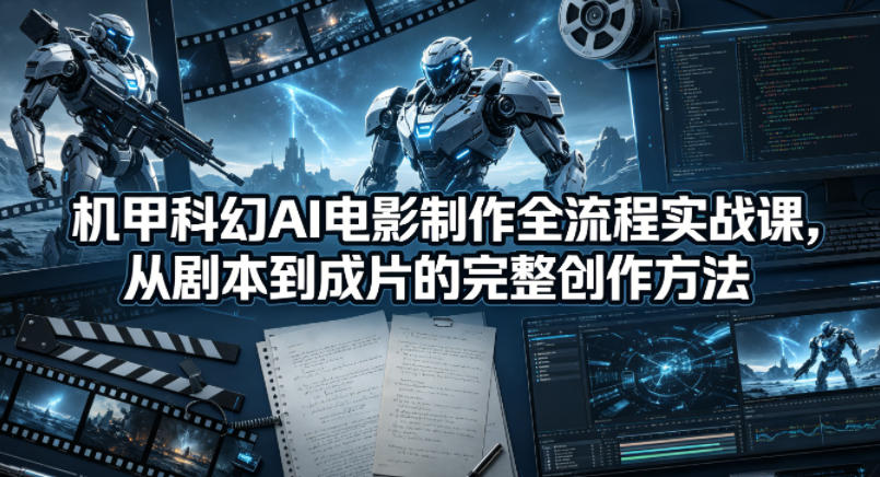 机甲科幻AI电影制作全流程实战课，从剧本到成片的完整创作方法-沧海聊项目