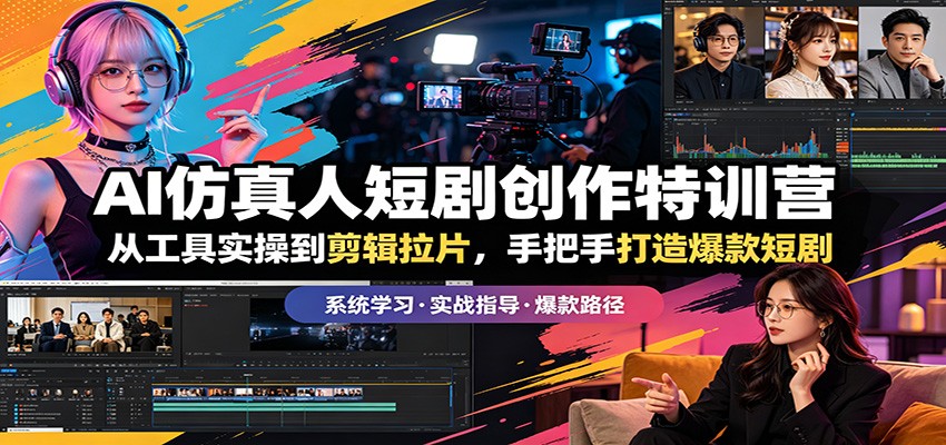AI仿真人短剧创作特训营：从工具实操到剪辑拉片，手把手打造爆款短剧-沧海聊项目