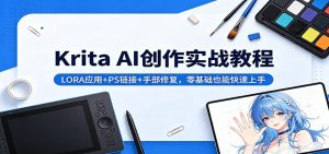 Krita AI创作实战教程：LORA应用+PS链接+手部修复，零基础也能快速上手-沧海聊项目