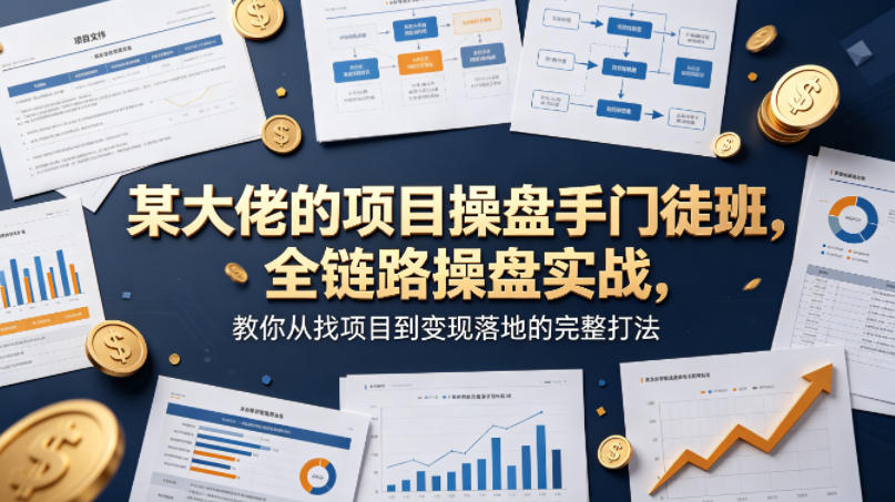某大佬的项目操盘手门徒班，全链路操盘实战，教你从找项目到变现落地的完整打法-沧海聊项目