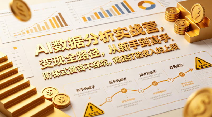 AI数据分析实战营，变现全路径，从新手到高手，阶梯式賺钱不踩坑，彻底打破收入的上限-沧海聊项目