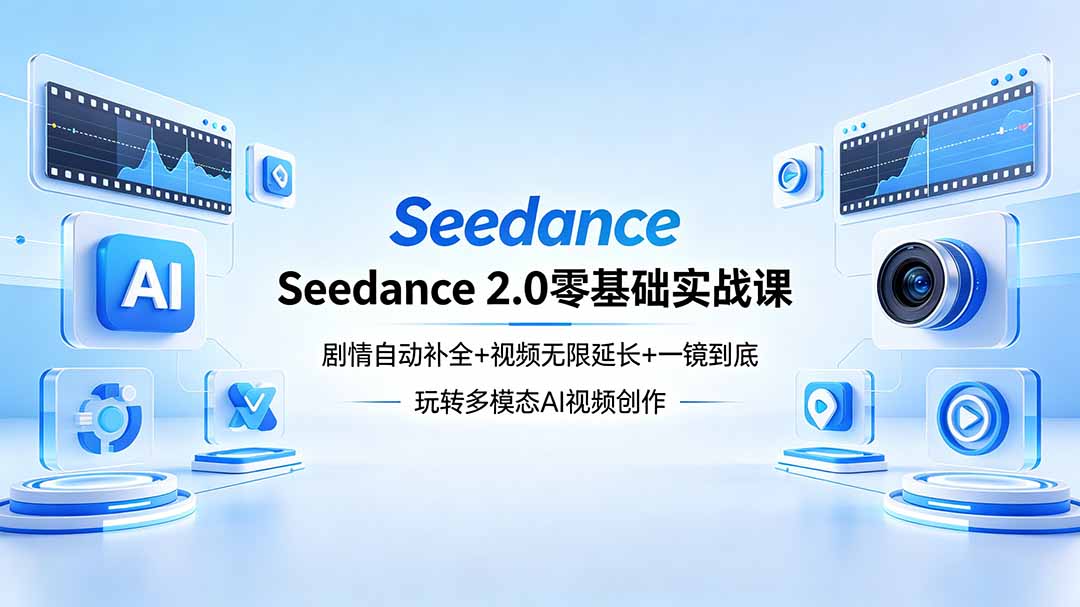 Seedance 2.0零基础实战课：剧情自动补全+视频无限延长+一镜到底：玩转多模态AI视频创作-沧海聊项目