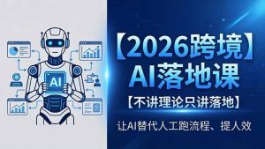 2026跨境AI落地课，不讲理论只讲落地，让AI替代人工跑流程、提人效-沧海聊项目
