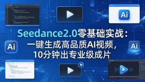 Seedance2.0零基础实战：一键生成高品质AI视频，10分钟出专业级成片-沧海聊项目