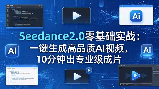 Seedance2.0零基础实战：一键生成高品质AI视频，10分钟出专业级成片-沧海聊项目