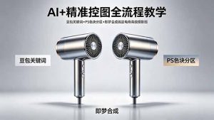AI+精准控图全流程教学 豆包关键词+PS色块分区+即梦合成搞定电商高级摄影图-沧海聊项目