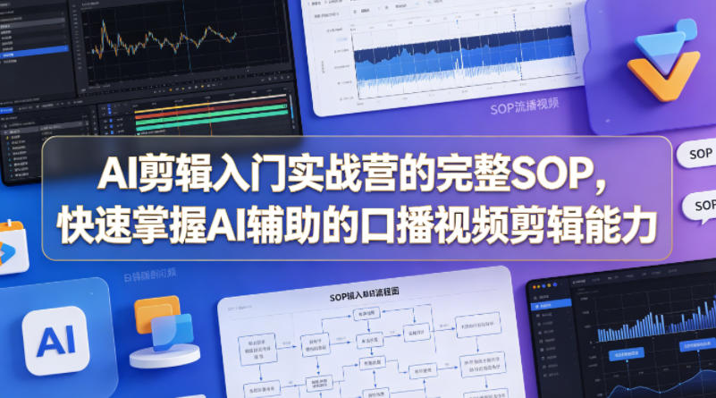 AI剪辑入门实战营的完整SOP，快速掌握AI辅助的口播视频剪辑能力-沧海聊项目