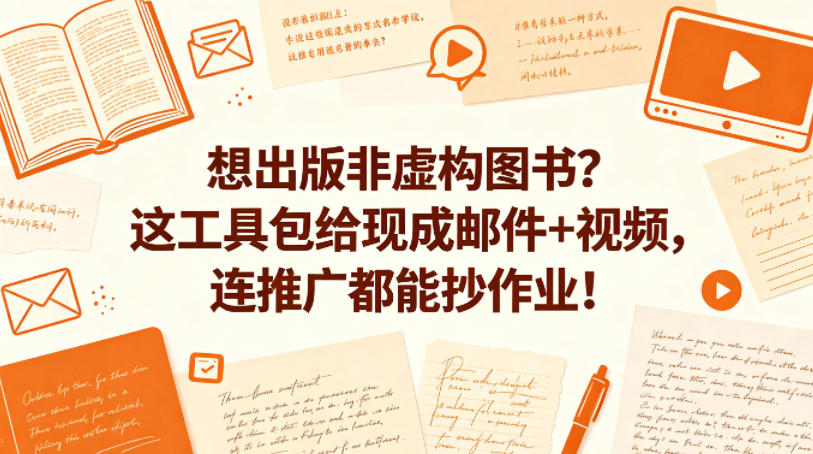 想出版非虚构图书？这工具包给现成邮件+视频，连推广都能抄作业！【原创双语字幕】-沧海聊项目