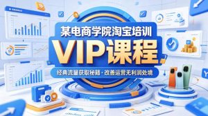 某电商学院淘宝培训VIP课程，各种经典有用的流量获取秘籍，改善运营产品没利润的处境(2026年5月)-沧海聊项目