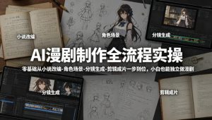 AI漫剧制作全流程实操，零基础从小说改编-角色场景-分镜生成-剪辑成片一步到位，小白也能独立做漫剧-沧海聊项目