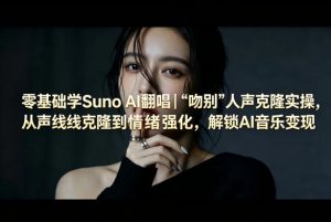 零基础学Suno AI翻唱｜《吻别》人声克隆实操，从声线克隆到情绪强化，解锁AI音乐变现-沧海聊项目