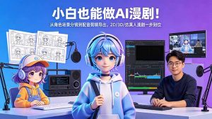 小白也能做AI漫剧！从角色场景分镜到配音剪辑导出，2D/3D/仿真人漫剧一步到位-沧海聊项目