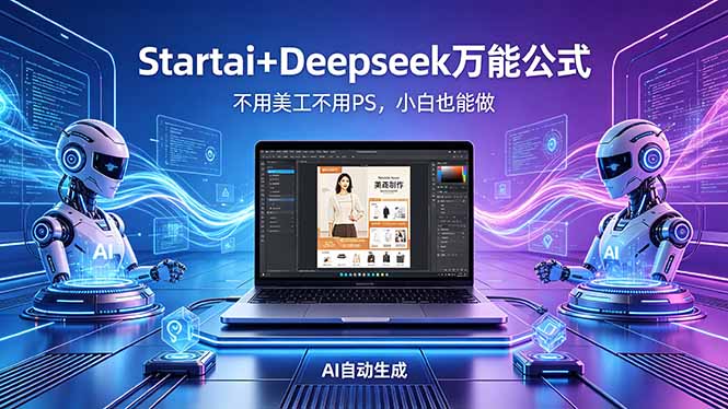 AI自动做电商详情页：Startai+Deepseek万能公式，不用美工不用PS，小白也能做-沧海聊项目