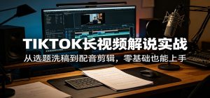 TIKTOK长视频解说实战：从选题洗稿到配音剪辑，零基础也能上手-沧海聊项目