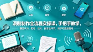 漫剧制作全流程实操课，手把手教学，覆盖认知、起号、改文、配音全环节，新手可直接落地-沧海聊项目