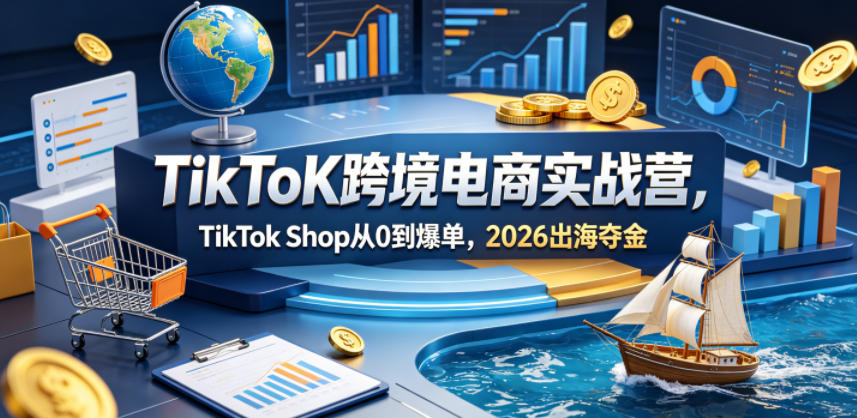 TikToK跨境电商实战营，TikTok Shop从0到爆单，2026出海夺金-沧海聊项目