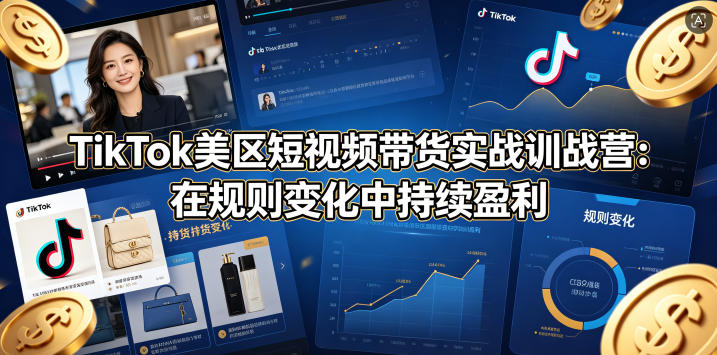 TikTok美区短视频带货实战训战营：在规则变化中持续盈利-沧海聊项目
