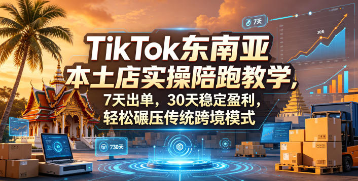 TikTok东南亚本土店实操陪跑教学，7天出单，30天稳定盈利，轻松碾压传统跨境模式-沧海聊项目