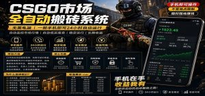 不需要电脑的CS市场自动搬砖系统｜自动正常买高卖全天运行 ｜月入过W【稳定运行】-沧海聊项目