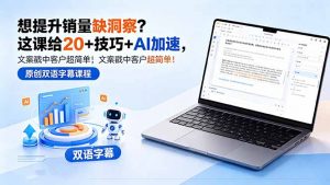 想提升销量缺洞察？这课给 20 + 技巧 + AI 加速，文案戳中客户超简单！【原创双语字幕】-沧海聊项目